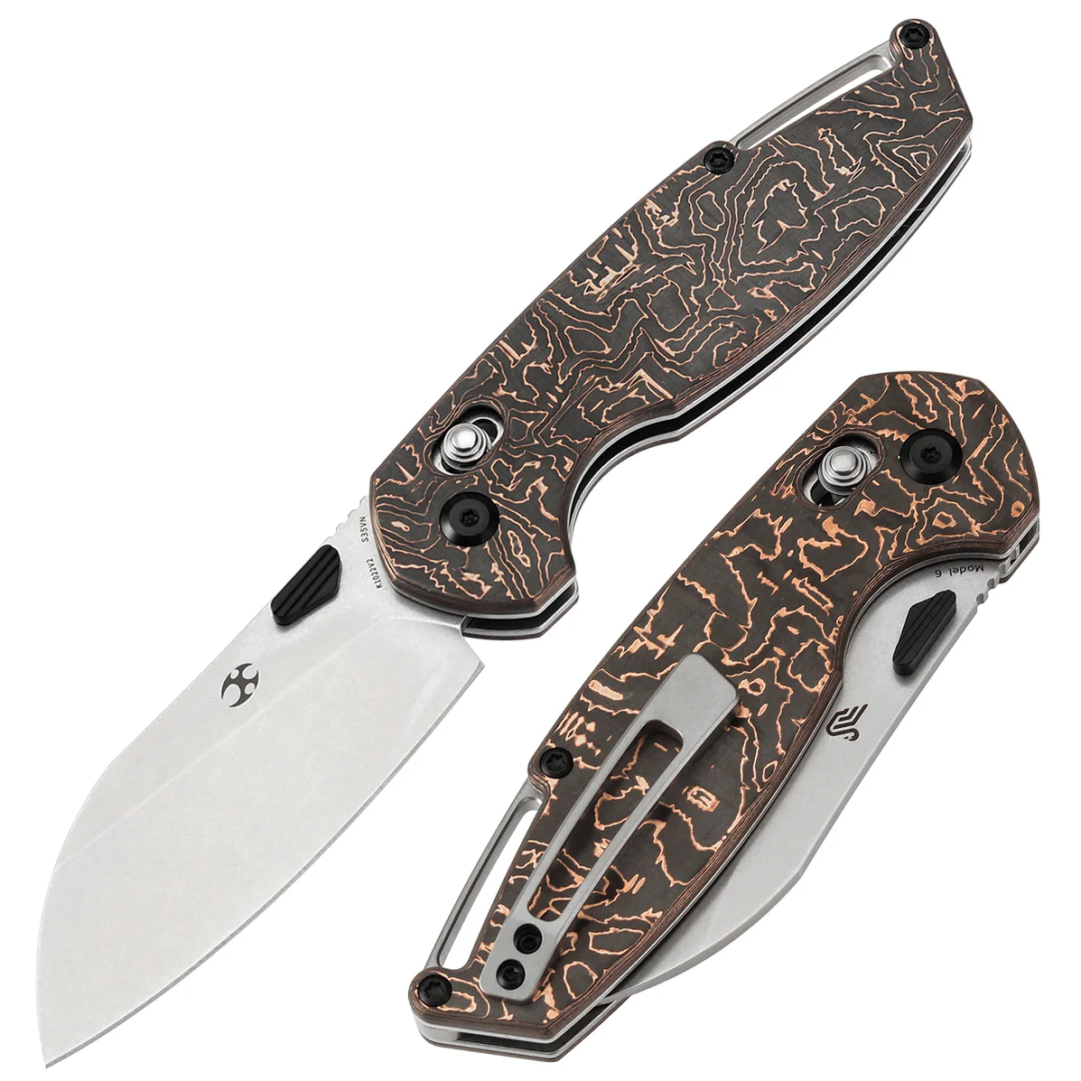 KANSEPT Model 6 CPM S35VN钢 铜碳纤维手柄 K1022V2 铜色 1100