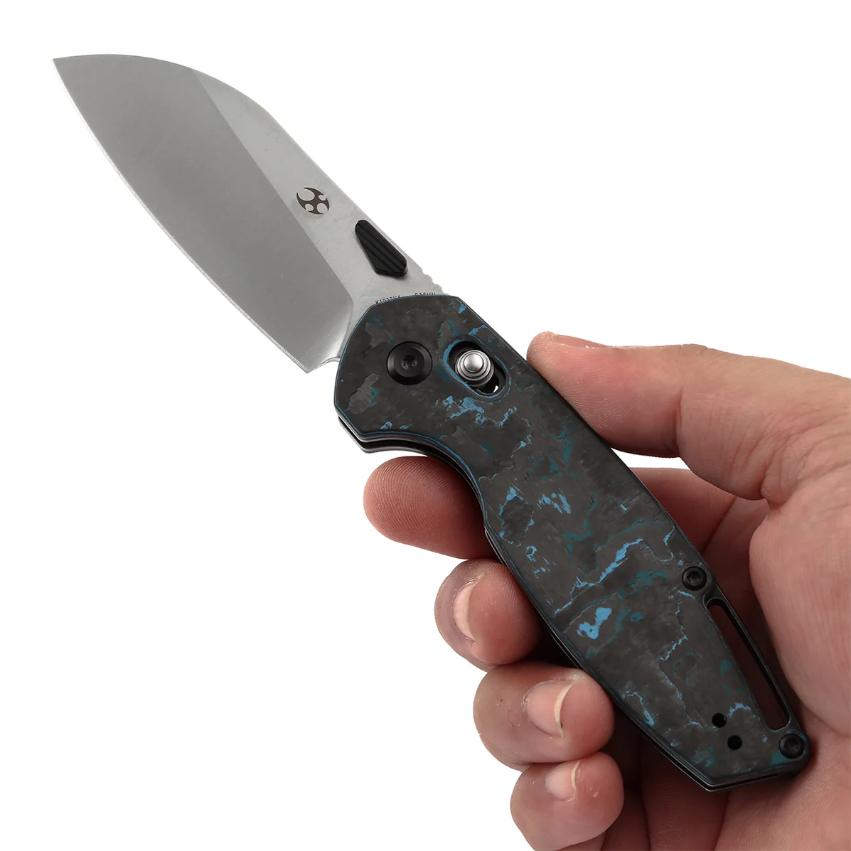 KANSEPT Model 6 CPM S35VN钢 碳纤维手柄 K1022V4 蓝白色 1400
