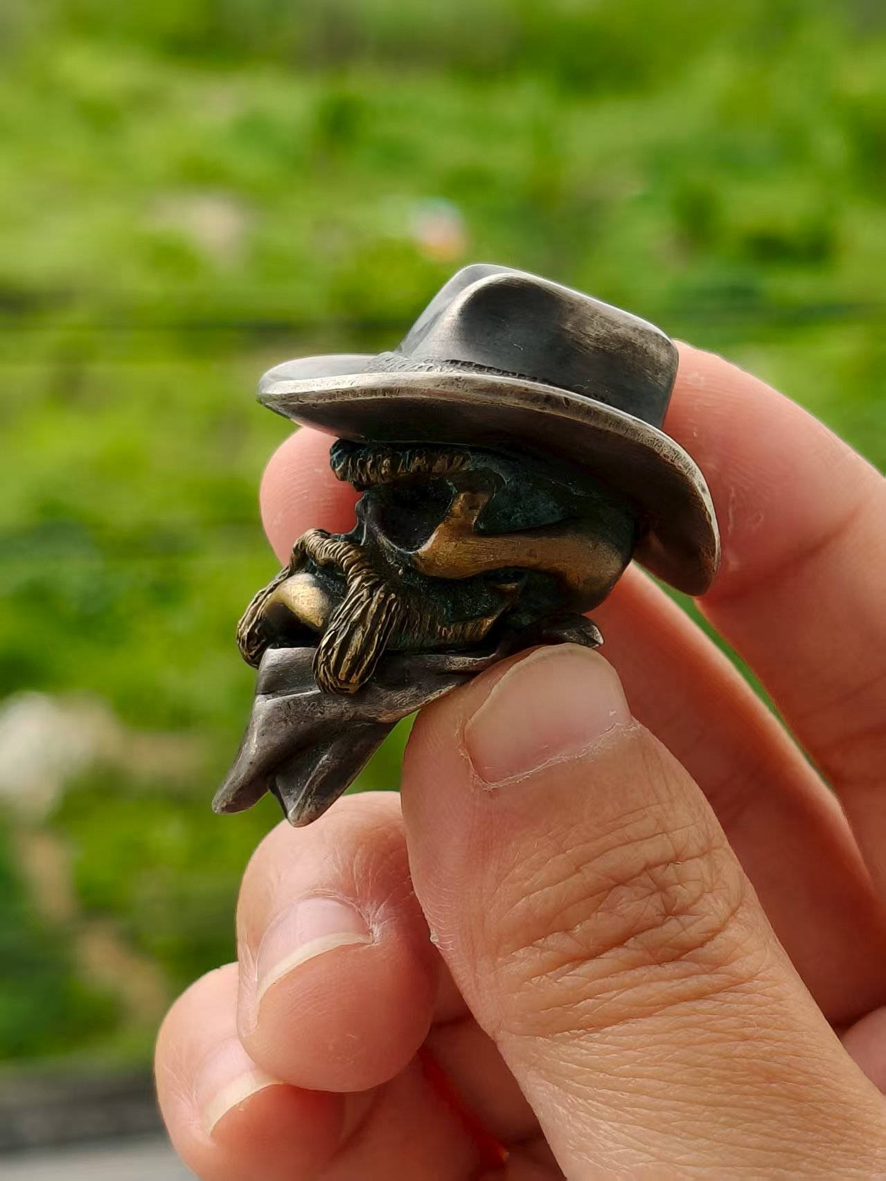 【售完】二手 Cpprhd Huckleberry Bead Brass Silver Custom Knife lanyard bead 3800
