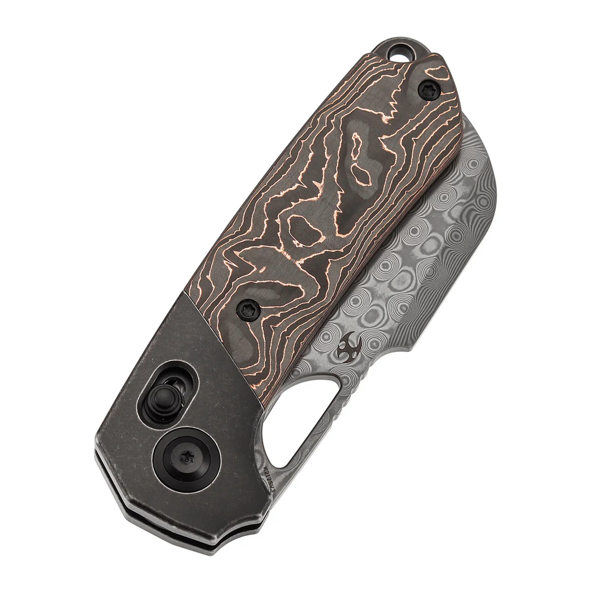 KANSEPT Nahual 大马士革钢 钛铜碳纤维手柄 K2125V3 黑铜色 1760