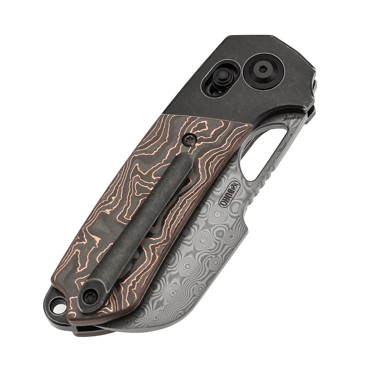 KANSEPT Nahual 大马士革钢 钛铜碳纤维手柄 K2125V3 黑铜色 1760