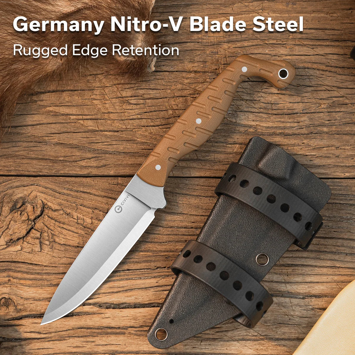 CIVIVI MDRN Hunter Nitro-V钢 G10手柄 C23078-2 棕色 800