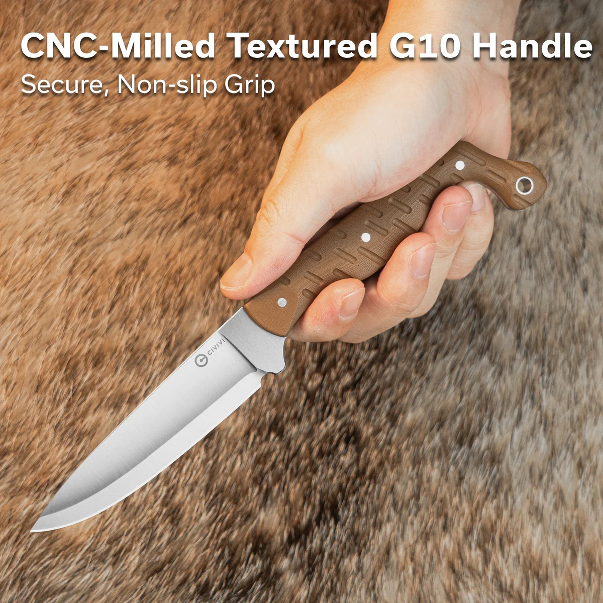 CIVIVI MDRN Hunter Nitro-V钢 G10手柄 C23078-2 棕色 800