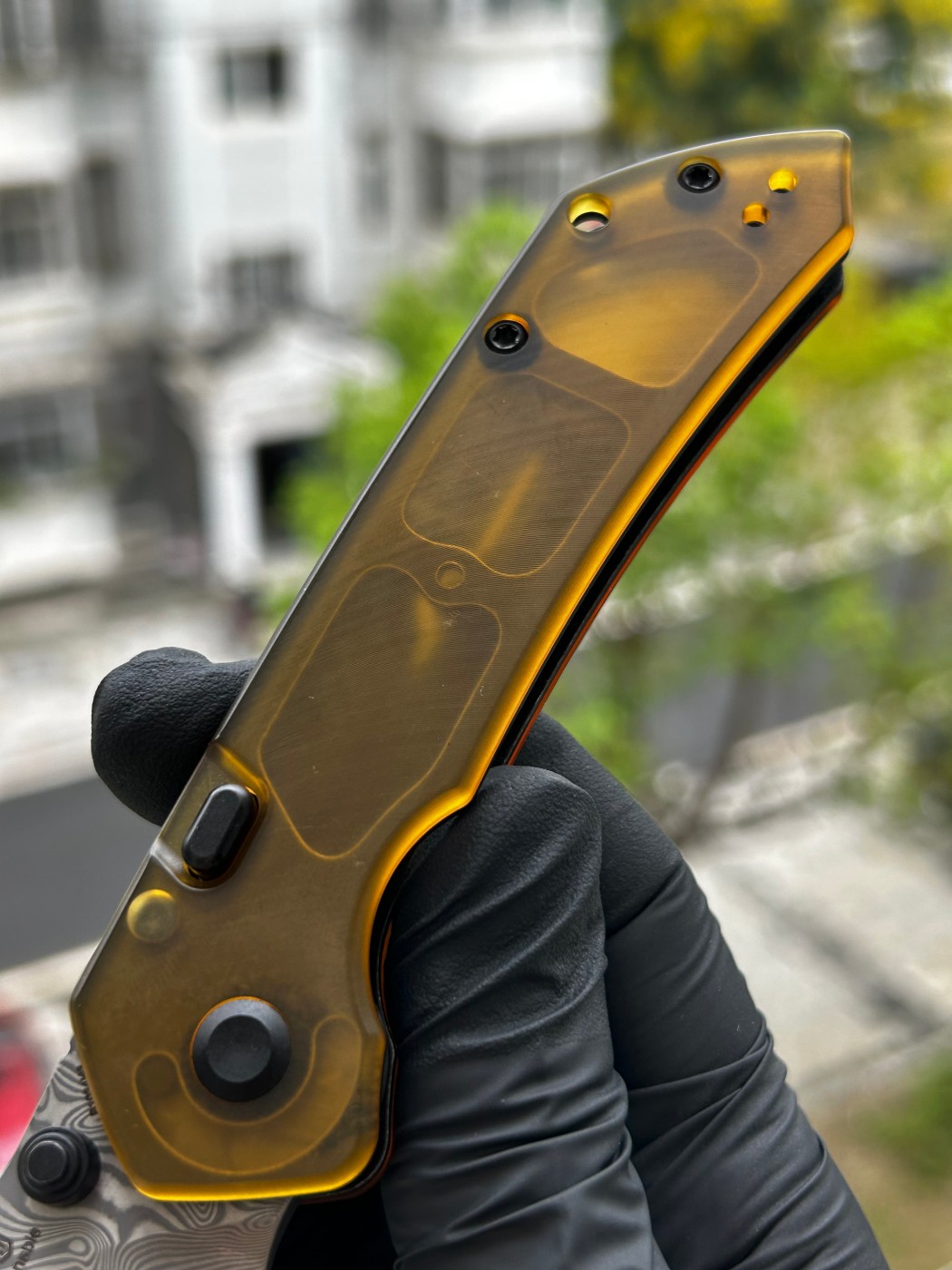 Tenable knives Fenrir 大马士革钢 PEI柄 B1034H6 琥珀色 550