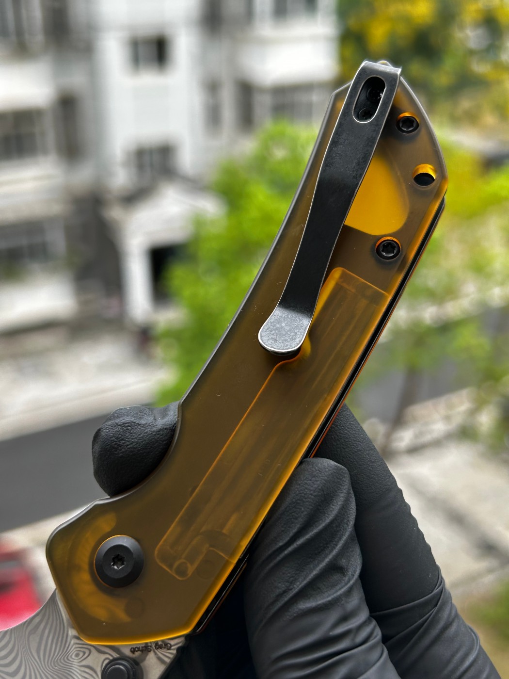 Tenable knives Fenrir 大马士革钢 PEI柄 B1034H6 琥珀色 550