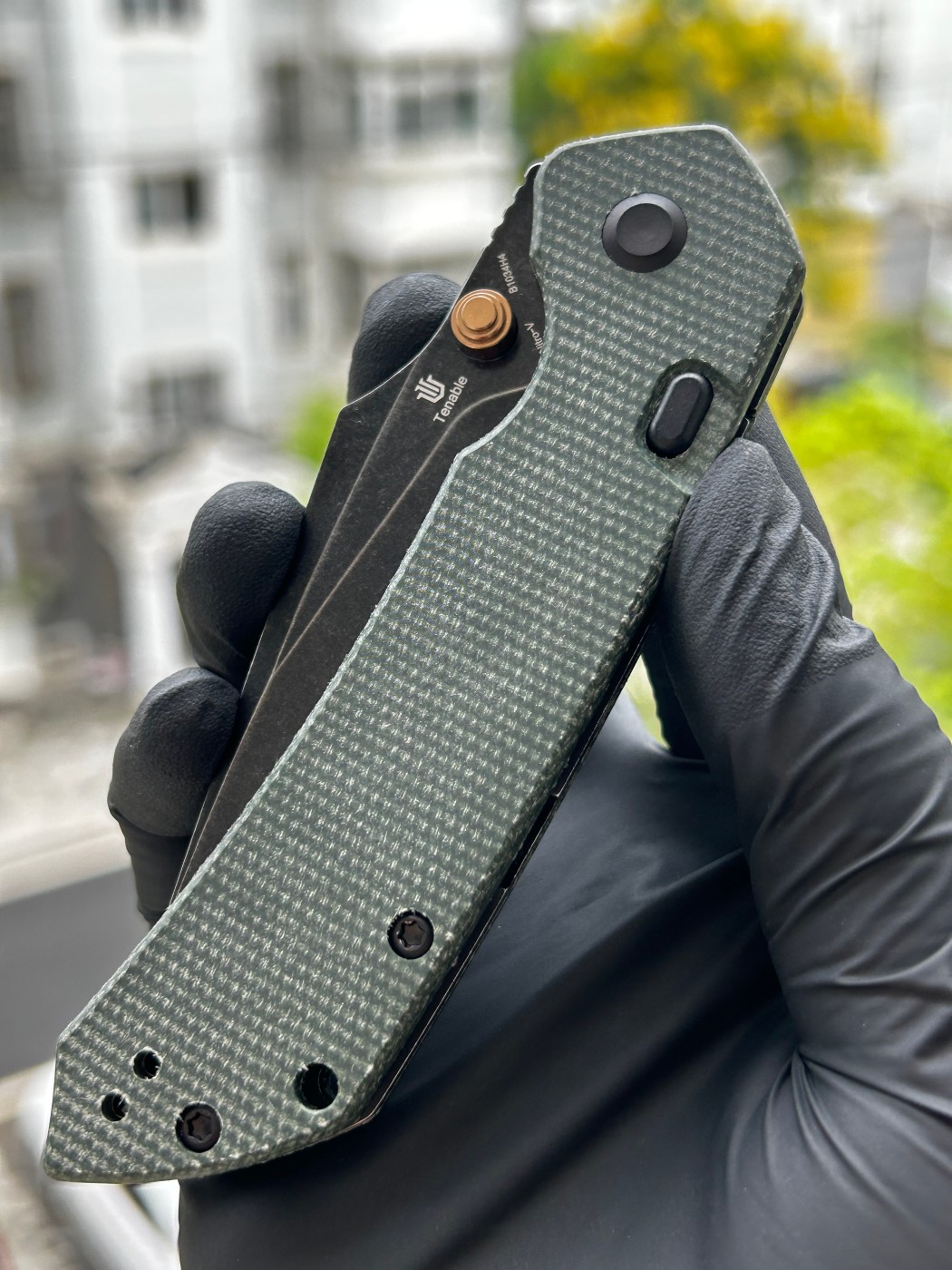 Tenable knives Fenrir Nitro-V钢 米卡塔柄 B1034H4 绿色 450