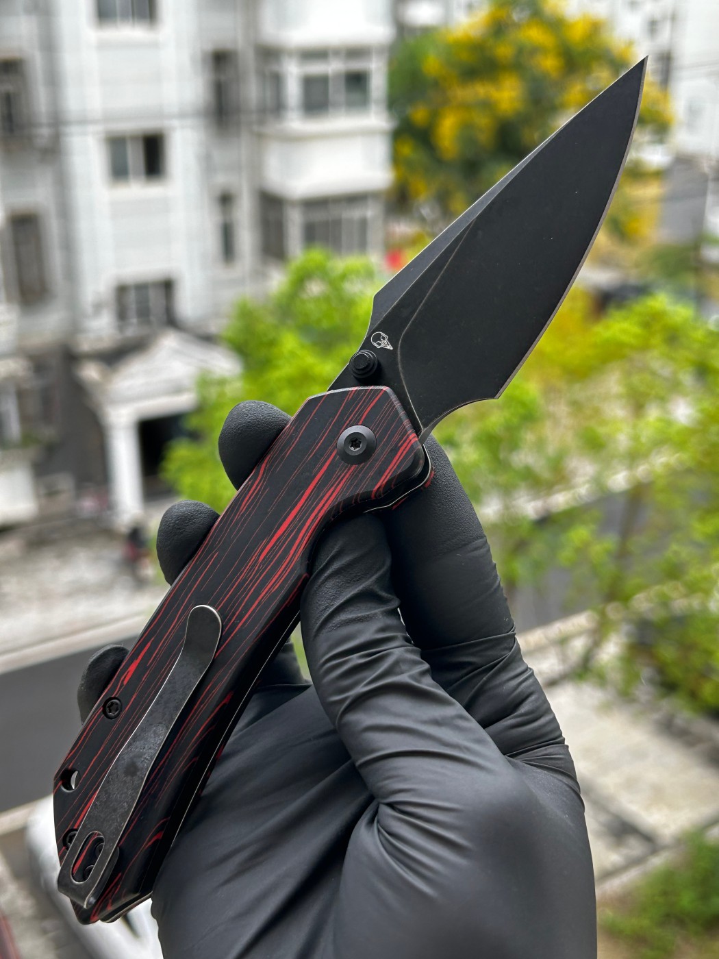 Tenable knives Fenrir Nitro-V钢 米卡塔柄 B1034H2 红黑 500