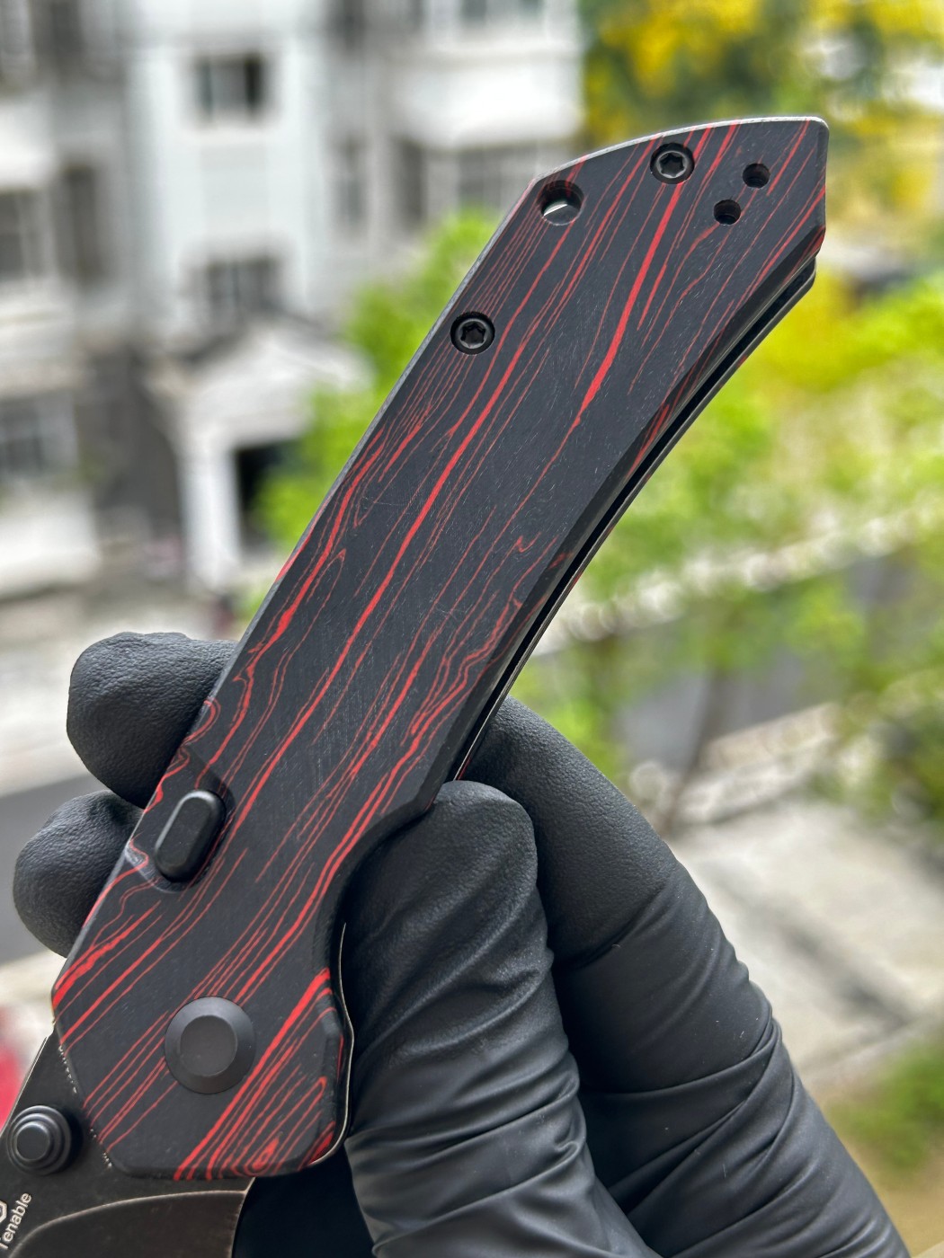 Tenable knives Fenrir Nitro-V钢 米卡塔柄 B1034H2 红黑 500