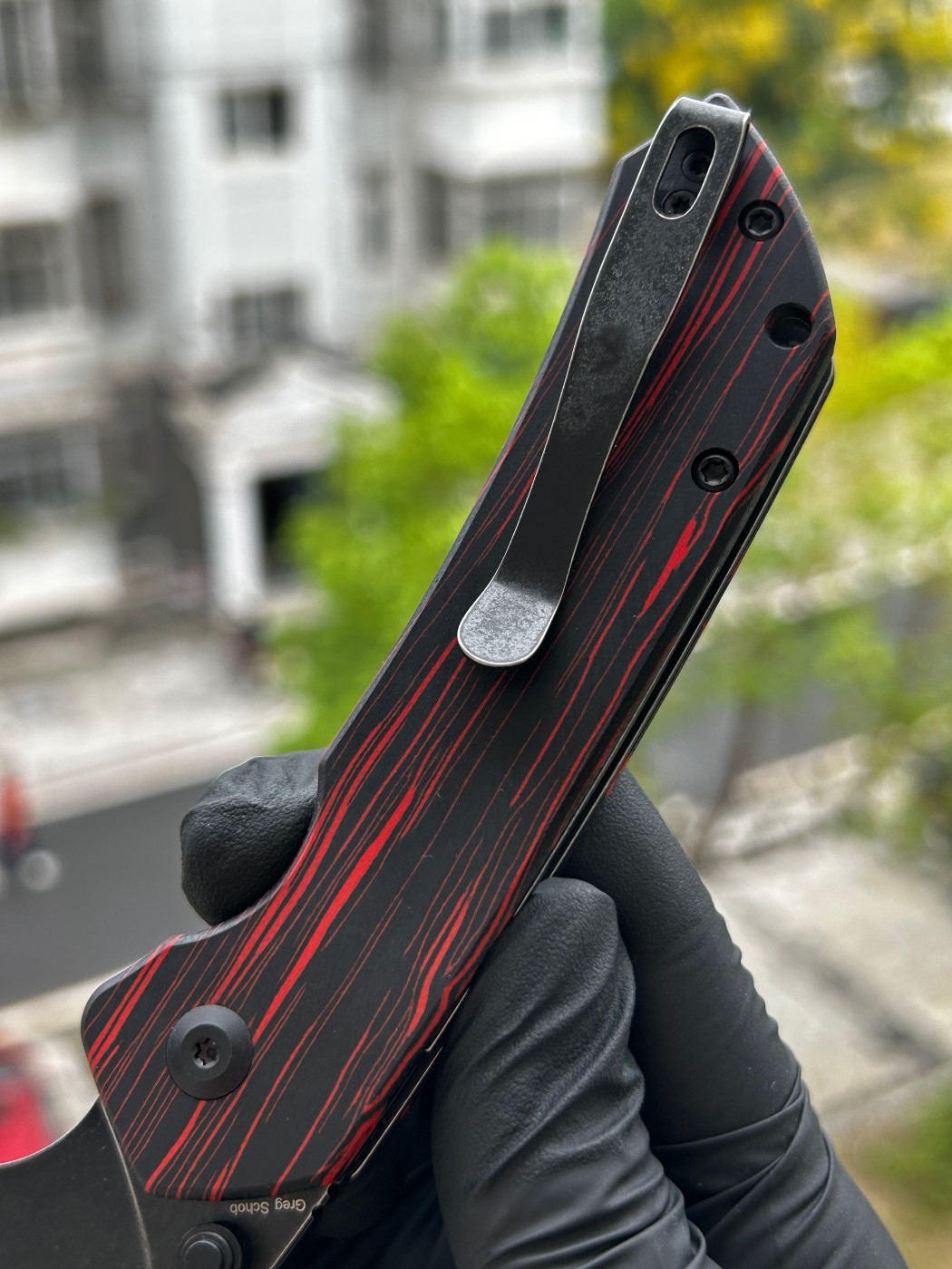 Tenable knives Fenrir Nitro-V钢 米卡塔柄 B1034H2 红黑 500