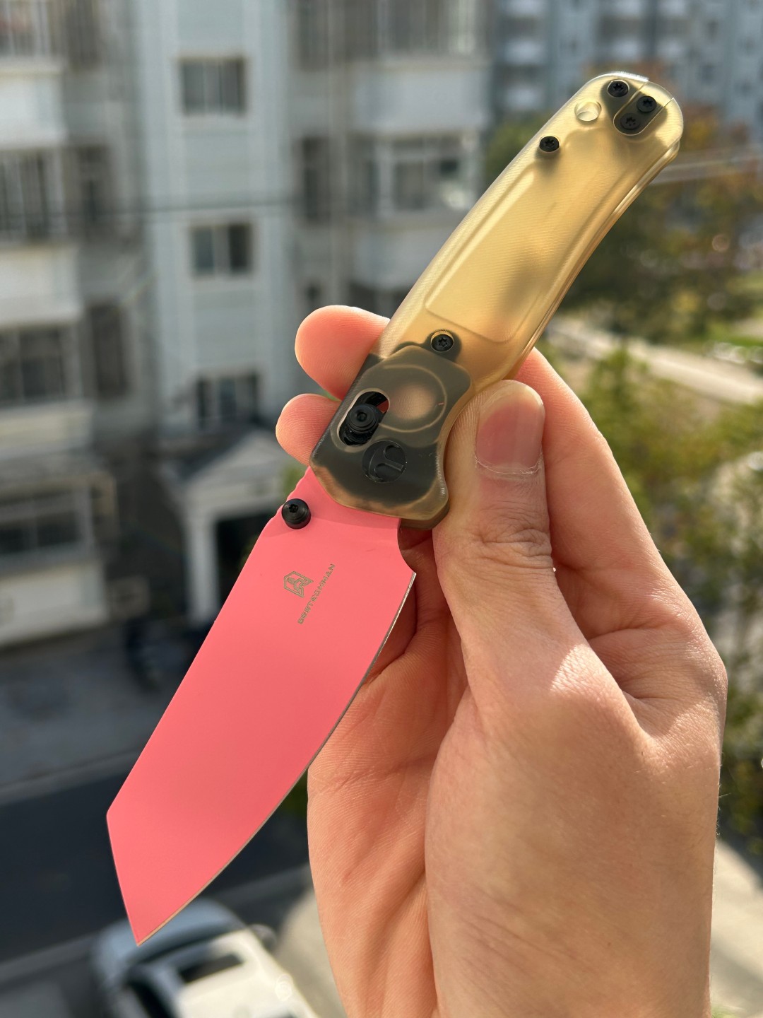 BESTECHMAN CICADA'S WING 10Cr15MoV钢 Ultem手柄 BMK06H 粉色 400