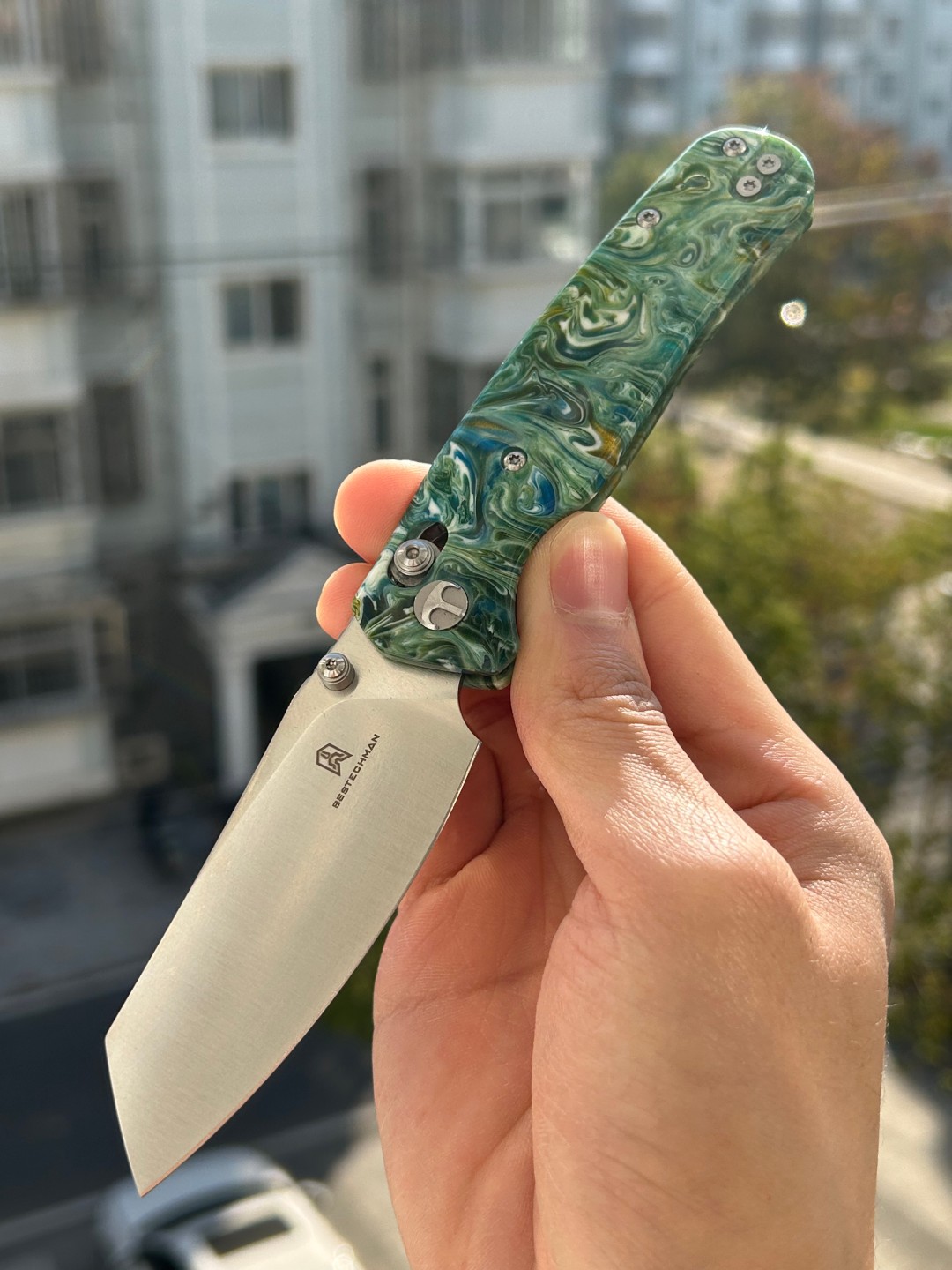 BESTECHMAN CICADA'S WING 10Cr15MoV钢 树脂手柄 BMK06P 树脂云纹 400