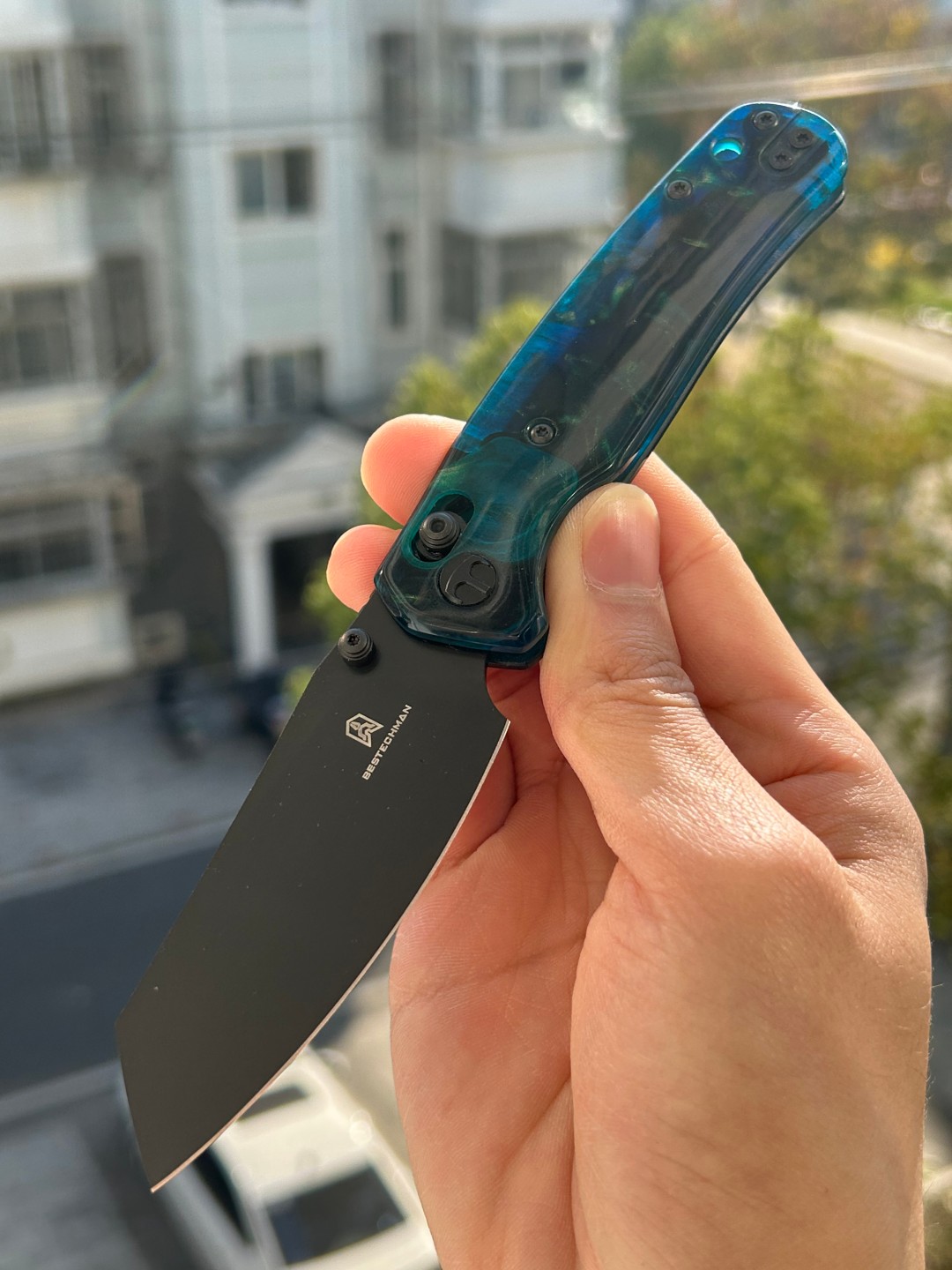 BESTECHMAN CICADA'S WING 10Cr15MoV钢 树脂手柄 BMK06R 树脂云纹 400