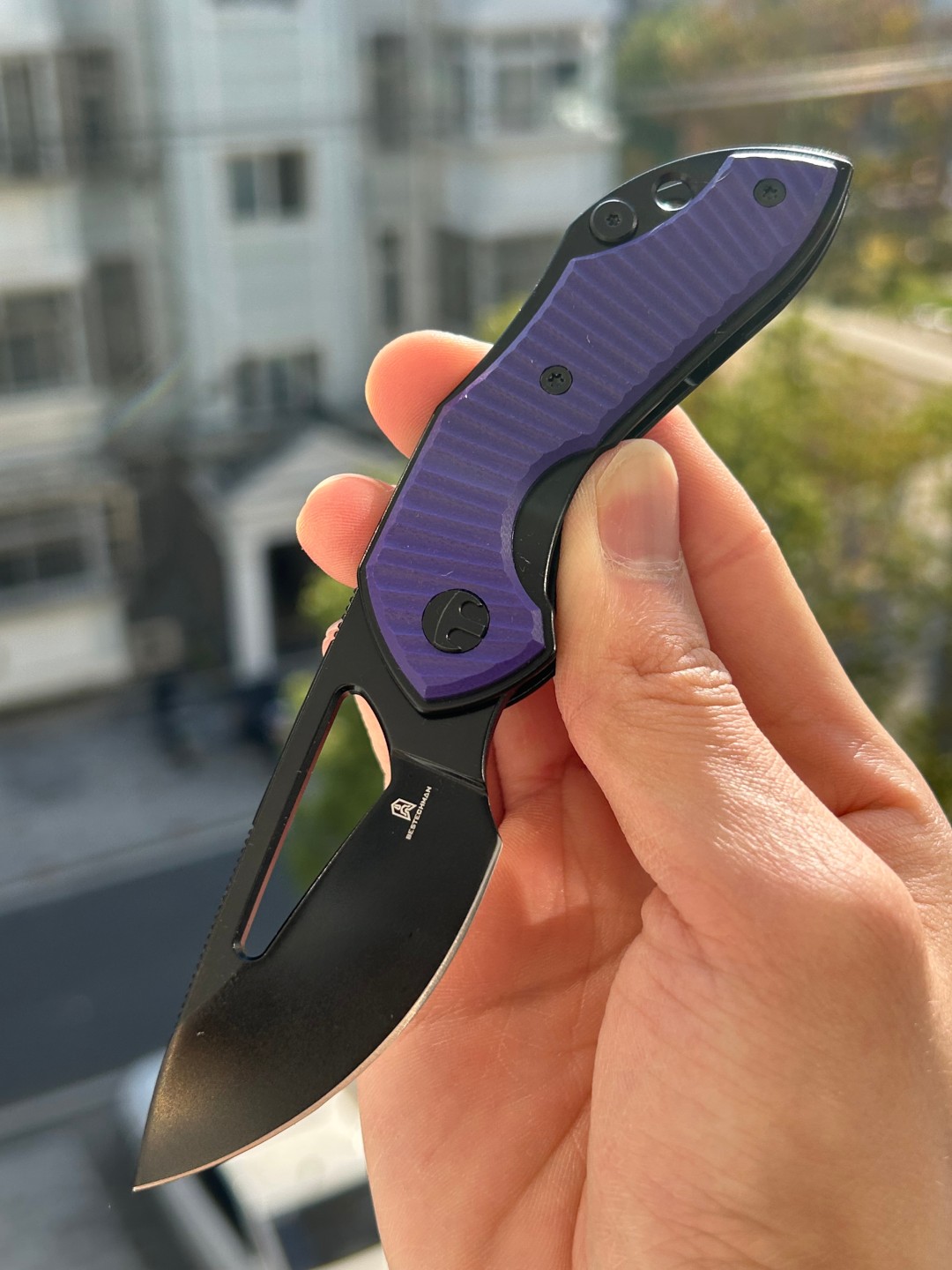 BESTECHMAN TRIASSIC 14C28N钢 G10手柄 BMK17C 紫色 400